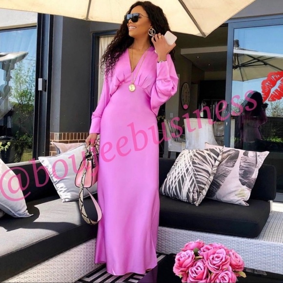 ZARA BNWT Fuchsia Satin Dress - Picture 1 of 4